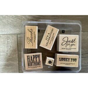 Stampin Up Afterthoughts Mounted Rubber Stamps Set Of 6